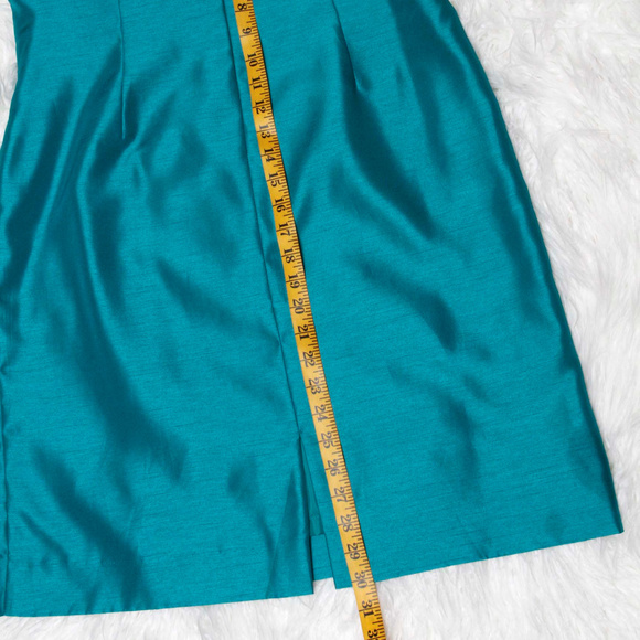 TAHARI, teal, sleeveless cocktail dress 14p (fits like 10/12) - Picture 4 of 6